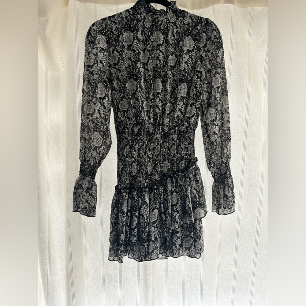 Snake Print Ruffle Mini Dress Size Small